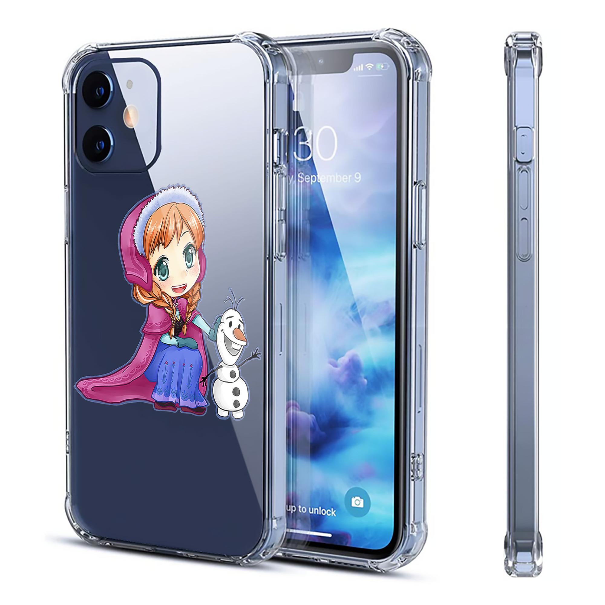 （画像用） アナと雪の女王 アンナ エルサ Frozen Anna Elsa 【iPhone 12シリーズ対応】透明スマホケース（クリアソフトケース）